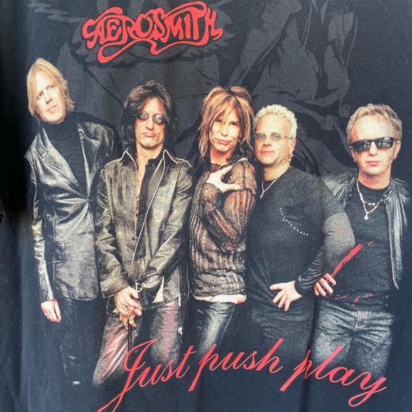 Vintage 2001 Aerosmith Just push Play World Tour Concert T-shirt Size XXL - Picture 2 of 7